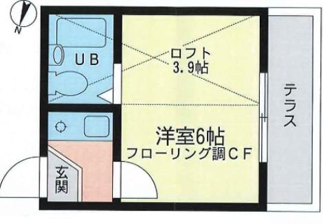 ライフピア・ロンシャン(ワンルーム/1階)の間取り写真