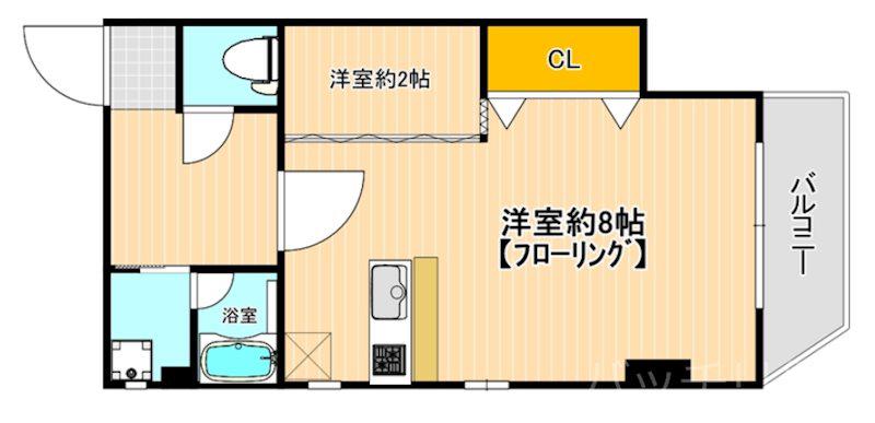 ジェンティーレ薬院I(1LDK/2階)の間取り写真