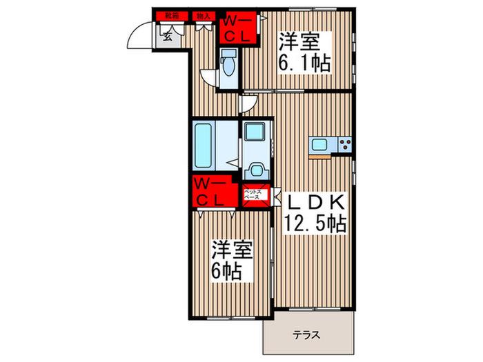 グランメゾン戸田(2LDK/1階)の間取り写真