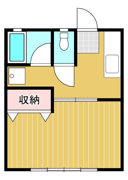 コーポ鶴(1K/1階)の間取り写真