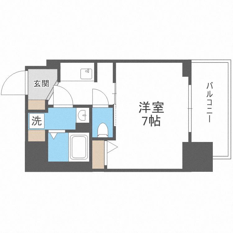 S-RESIDENCE難波大国町DEUX(1K/5階)の間取り写真