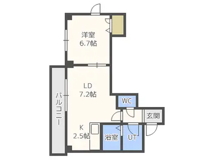 ミレニアム南麻生(1LDK/2階)の間取り写真