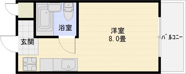 ホープ大晃 北棟(ワンルーム/2階)の間取り写真