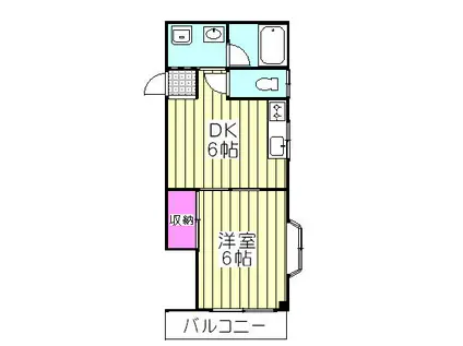 サングリーム川口(1DK/2階)の間取り写真