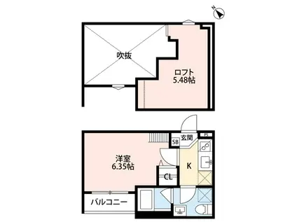 南海本線 堺駅 徒歩11分 2階建 築8年(1K/1階)の間取り写真