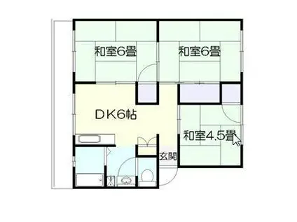 岡マンションB(3DK/3階)の間取り写真