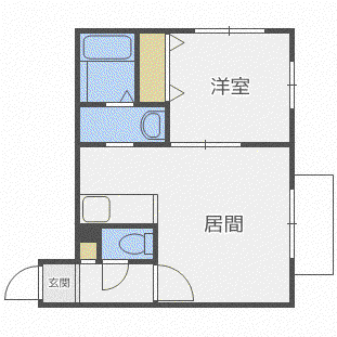 グランディール二十四軒(1LDK/4階)の間取り写真