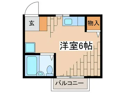 ハイツタカシマ(ワンルーム/2階)の間取り写真