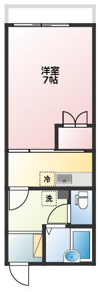 クレールIII(1K/1階)の間取り写真