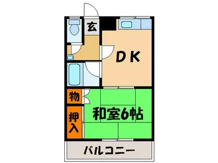 第2藍住マンション(1DK/2階)の間取り写真