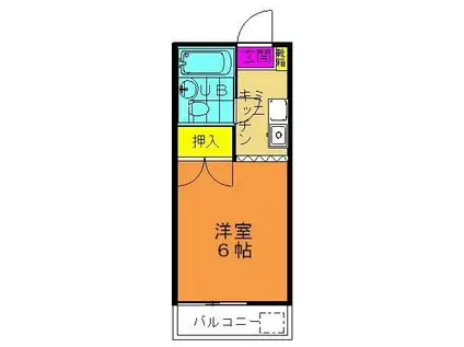 ビューパレー昭島(1K/2階)の間取り写真