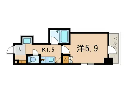 レジディア文京湯島II(1K/4階)の間取り写真