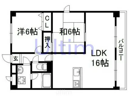 CASAVERDE(2LDK/3階)の間取り写真