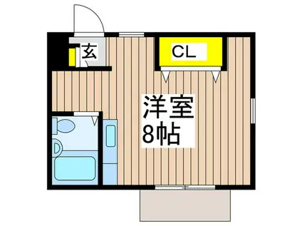 フラット湘南(ワンルーム/1階)の間取り写真