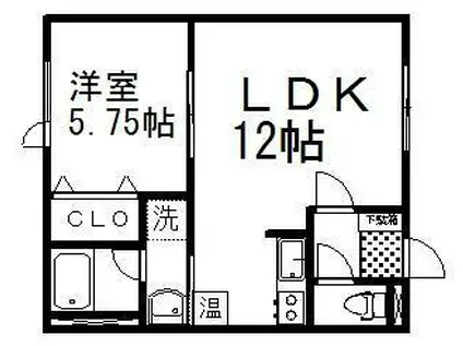 DUFFY(1LDK/1階)の間取り写真