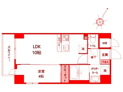 YOKOHAMA SHIGYO B.L.D(1LDK/8階)の間取り写真