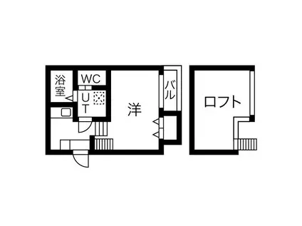 ルークス名古屋II(1K/2階)の間取り写真