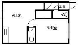 コーポイエローハウス(1LDK/2階)の間取り写真