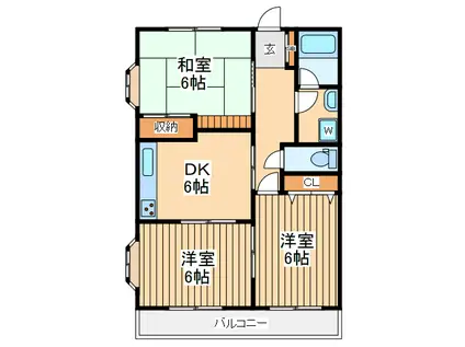 メゾン渋谷(3DK/1階)の間取り写真