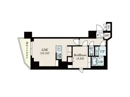 S-RESIDENCE駒沢大学駅前(1LDK/15階)の間取り写真