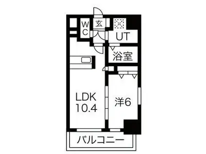 グランデ中村区役所(1LDK/3階)の間取り写真