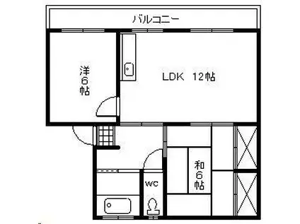 平和台コーポ(2LDK/1階)の間取り写真