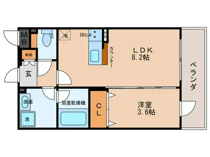 SK甲子園(1LDK/2階)の間取り写真