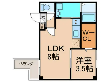 アレーズ駒川中野(1LDK/3階)の間取り写真