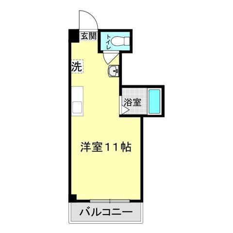 シンデレラキャッスル後田(ワンルーム/1階)の間取り写真