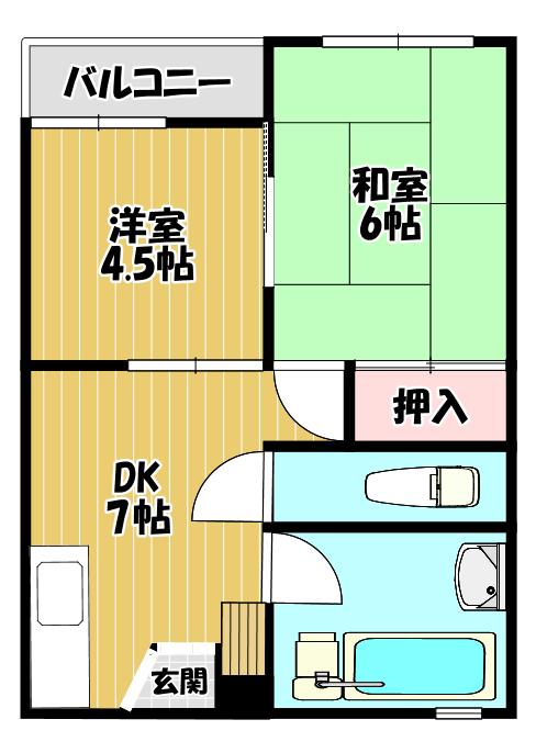 田中マンション(2DK/3階)の間取り写真