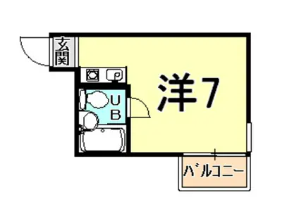 甲子園ハイム W棟(ワンルーム/2階)の間取り写真