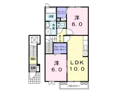 サンティエ(2LDK/2階)の間取り写真