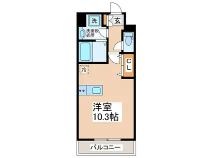 SQUARE大津(ワンルーム/3階)の間取り写真