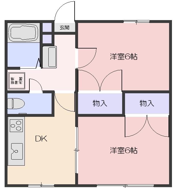 パルフィオーレF(2DK/1階)の間取り写真