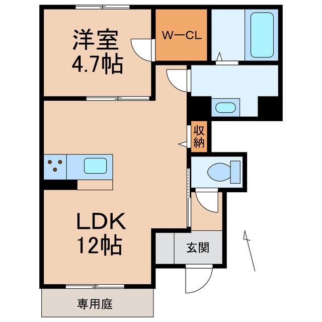 シャーメゾン カデンツァ(1LDK/1階)の間取り写真