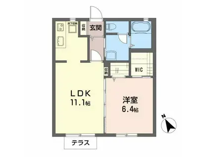 シャーメゾン・シュシュI(1LDK/2階)の間取り写真