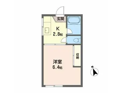 ジュネス文屋(1K/1階)の間取り写真