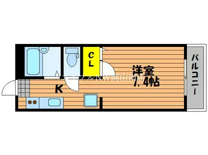 OKANOII(1K/3階)の間取り写真