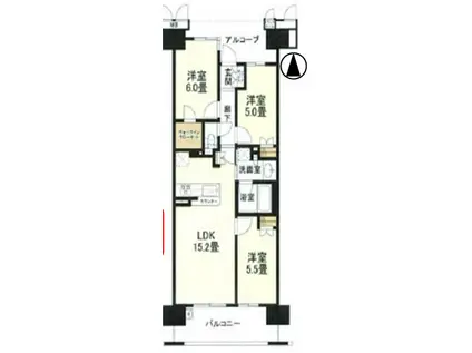 リバーガーデン福島木漏れ日の丘(3LDK/17階)の間取り写真