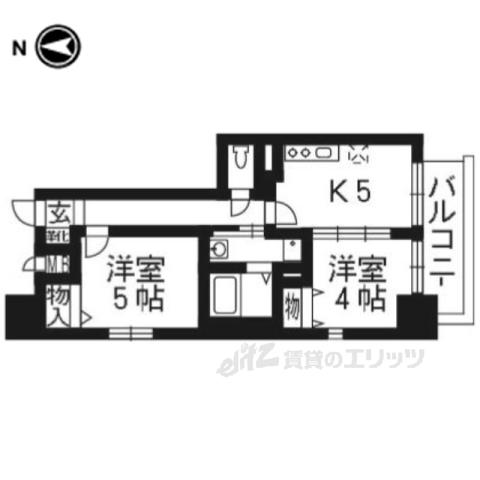 ベラジオ烏丸御池(1LDK/3階)の間取り写真