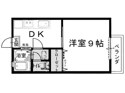エスポワール下柳1号地(1K/2階)の間取り写真