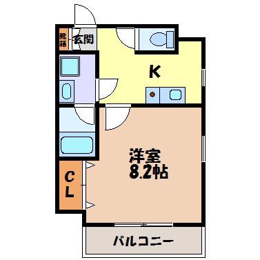 カーサ千種 A(1K/7階)の間取り写真