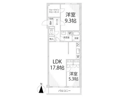 キャッスルコート御立唐立(2SLDK/2階)の間取り写真