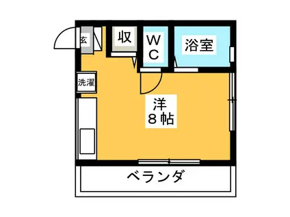 パルデンス・エヌ(ワンルーム/2階)の間取り写真