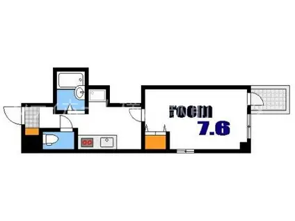 KAISEI十日市(1K/8階)の間取り写真