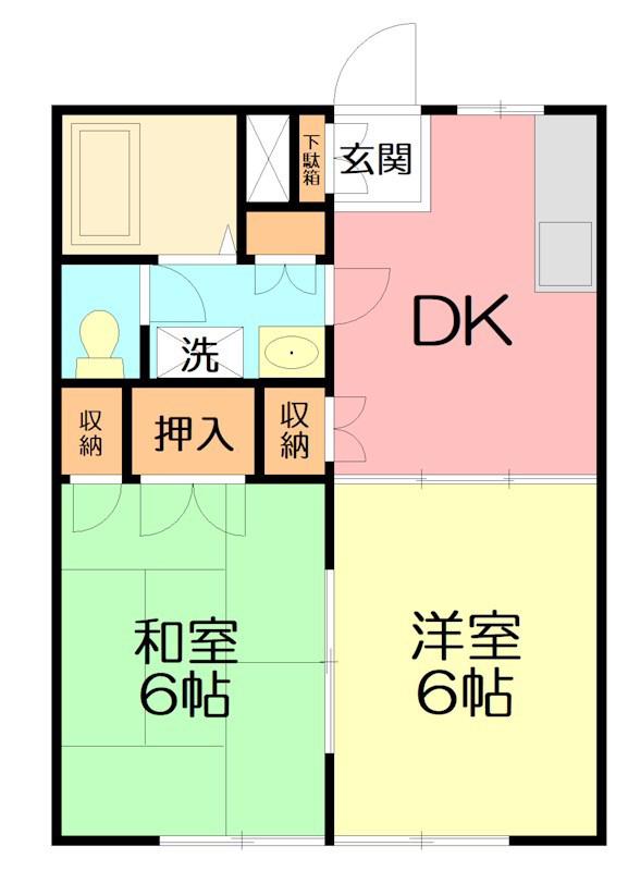 代田ハイツ(2DK/1階)の間取り写真