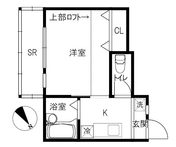 キャロルコート小立野(1K/1階)の間取り写真