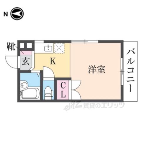 奥ハイツⅡ(1K/2階)の間取り写真