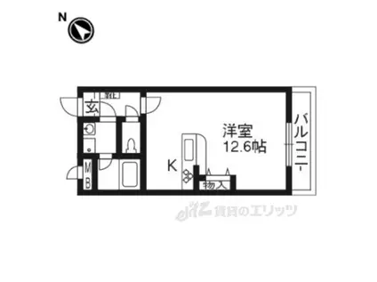 シャルレ11番館(ワンルーム/5階)の間取り写真