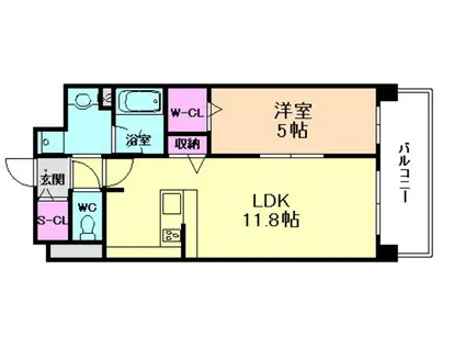 ホープハウスIII(1LDK/2階)の間取り写真